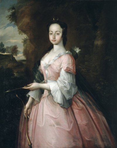 Diana Pryce with the attributes of Diana by John Lewis