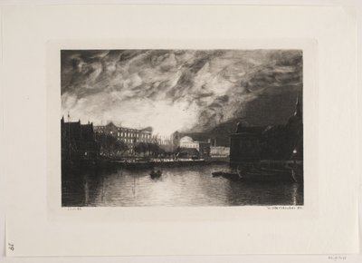 The Fire of Christiansborg by John Lübschitz