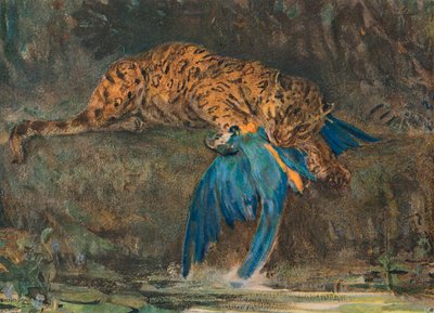 Jaguar and Macaw by John Macallan Swan