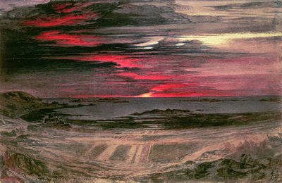 Sunset Over a Rocky Bay by John Martin
