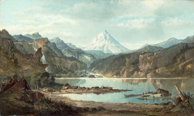 Mountain Landscape with Indians by John Mix Stanley
