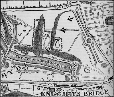 Map of Hyde Park, London by John Pine