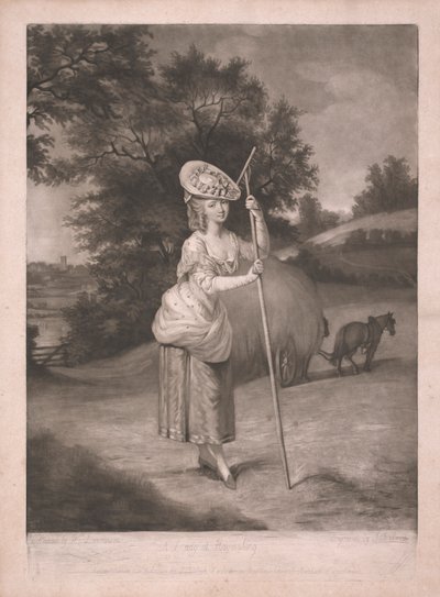 A Lady at Haymaking by John Raphael Smith