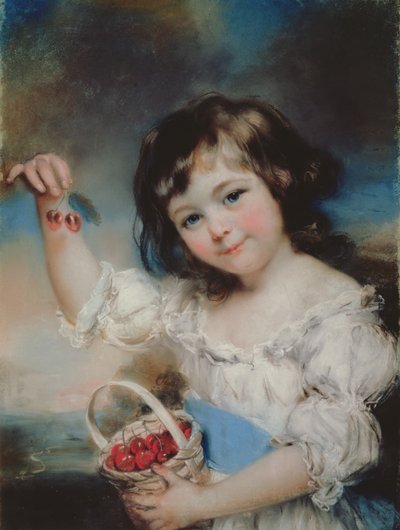 Little Girl with Cherries by John Russell