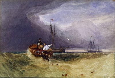 Fishing Boats Off Yarmouth, 1832 by John Sell Cotman