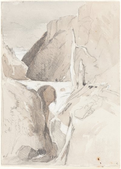 Gorge with Tree Stumps by John Sell Cotman