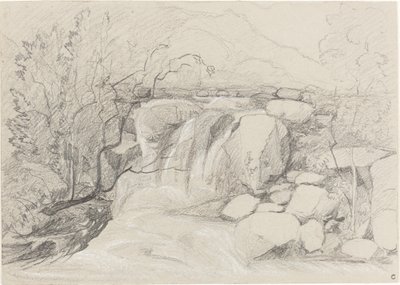Waterfall with Rocks by John Sell Cotman