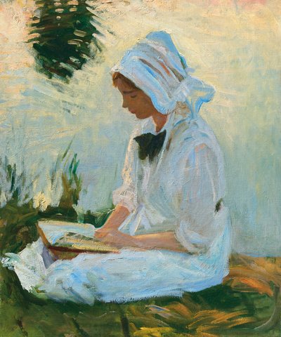 Girl reading by a stream by John Singer Sargent