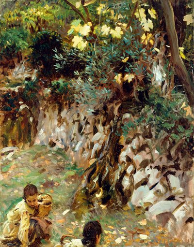 Girls Gathering Blossoms, Valdemosa, Majorca by John Singer Sargent