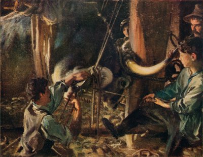 Shoeing the Ox, c1910 by John Singer Sargent