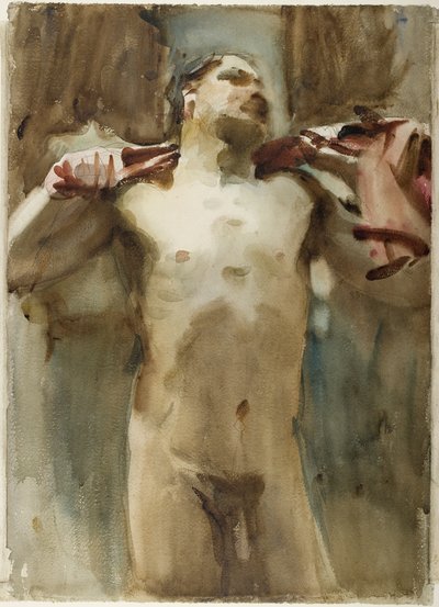 Study of a Male Nude Figure by John Singer Sargent