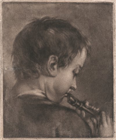 Boy Playing Flute by John Smith