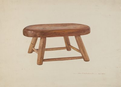 Pennsylvania Dutch Bed Stool by John Swientochowski