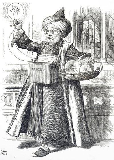 Cartoon depicting William Ewart Gladstone as Aladdin by John Tenniel