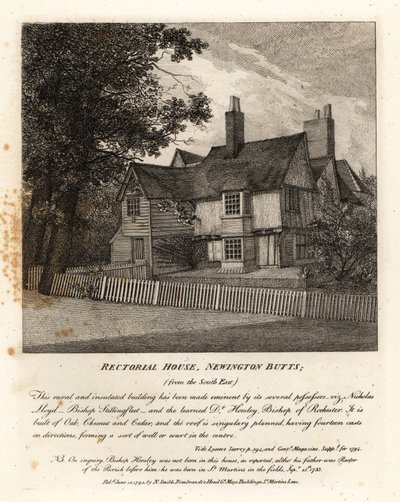 Rectorial House, Newington Butts by John Thomas Smith