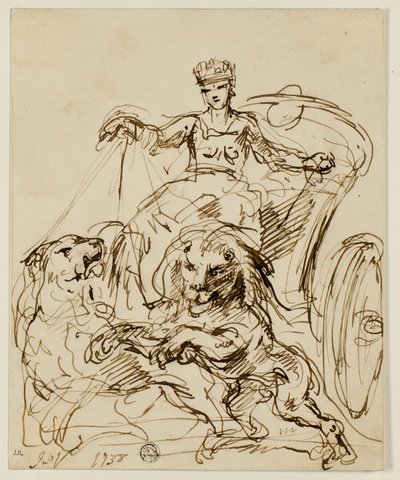 Cybele on Chariot Drawn by Lions by John Vanderbank