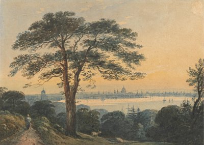 London from the Thames by John Varley
