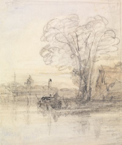 Trees Overhanging a River by John Varley