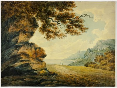 Two Figures Looking at Bay by John Warwick Smith
