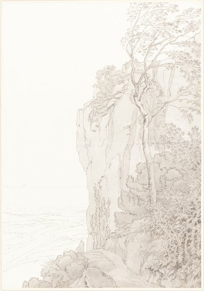 Sheer Cliffs above a Coastal Road by John White Abbott