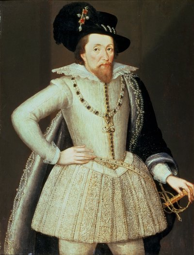 James I, half-length portrait by John de Critz