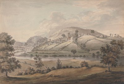 Hilly Landscape with Village and River by Jonathan Fisher