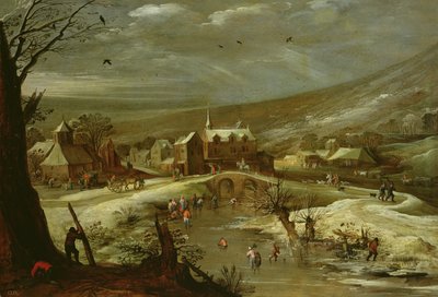 Countryside with Skaters by Joos or Josse de Momper