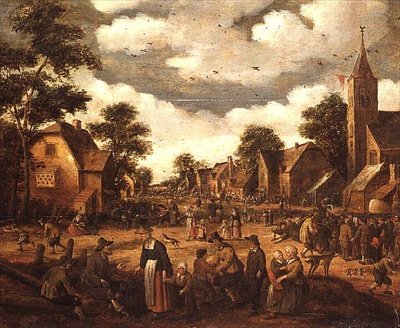 Village Scene by Joost Cornelisz