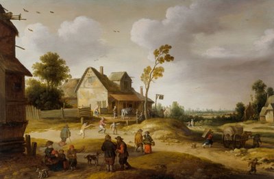 Village Scene by Joost Cornelisz. Droochsloot
