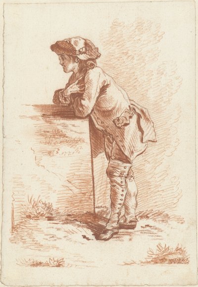 Young Man Leaning on a Stone by Jordanus Hoorn