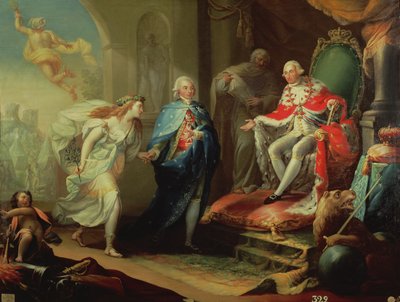 Godoy Presenting Peace to Charles IV, 1796 by José Aparicio