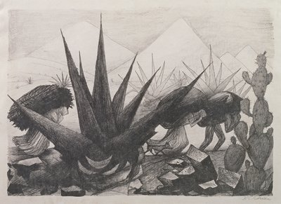 Indians and Magney Plants by José Clemente Orozco