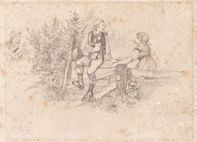 Eavesdropped Peasant Couple by Josef Gisela