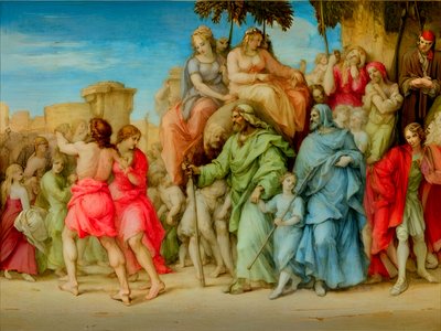 Jacob Flees Laban by Josef Johann Michel