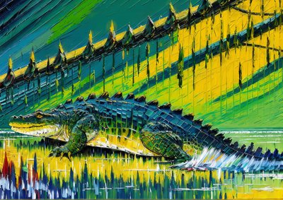 Animals Crocodile 1 by Josef Johann Michel