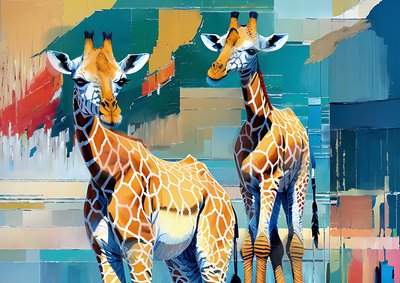 Giraffes 1 by Josef Johann Michel