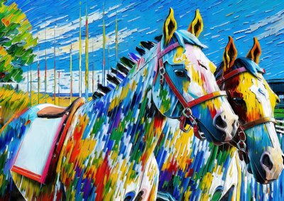 Animals Horses 1 by Josef Johann Michel