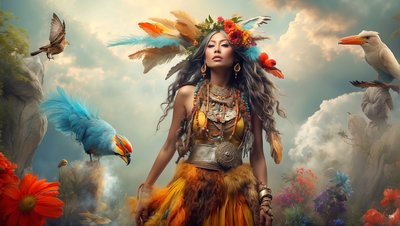 Dreamcore Dreamlike Scene Native American 02 by Josef Johann Michel