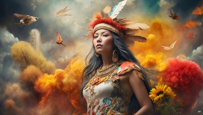 Dreamcore Dreamlike Scene Native American 05 by Josef Johann Michel