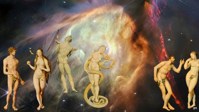 JJM-recreate: Blake-Cranach-Rubens The Temptation + JWST by Josef Johann Michel