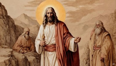 Jesus Transfiguration with Moses and Elijah 02 by Josef Johann Michel