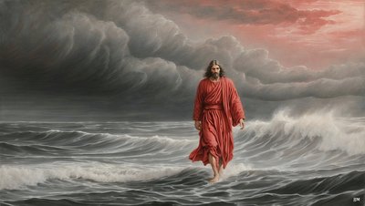 Jesus Walks on Water 01 by Josef Johann Michel
