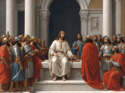 Jesus Teaches in the Temple 02 by Josef Johann Michel
