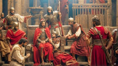 Jesus Mocked and Beaten by Roman Soldiers 04 by Josef Johann Michel