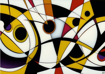 Abstract: On White-Circles+Swings 3 by Josef Johann Michel