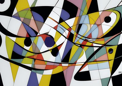 Abstract: On White-Swings 3 by Josef Johann Michel