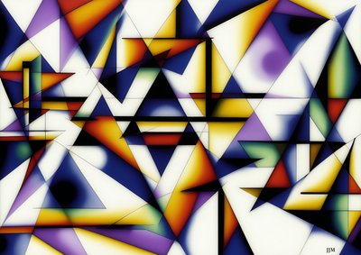 Abstract: On White-Triangles 4 by Josef Johann Michel