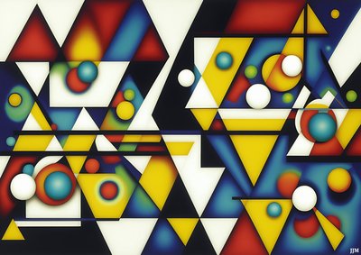 Abstract: Spheres+Triangles 4 by Josef Johann Michel