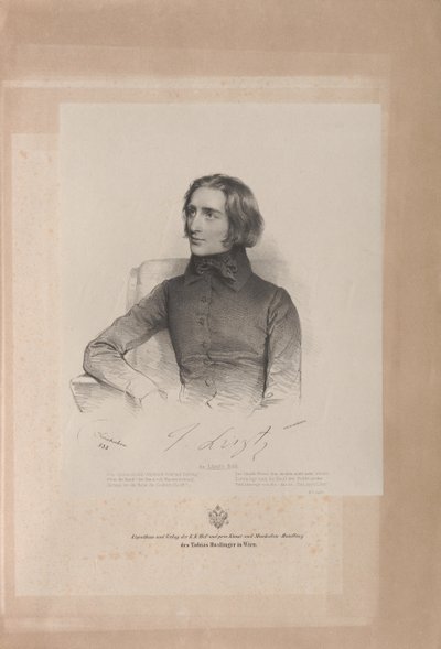 Portrait of Franz Liszt by Josef Kriehuber