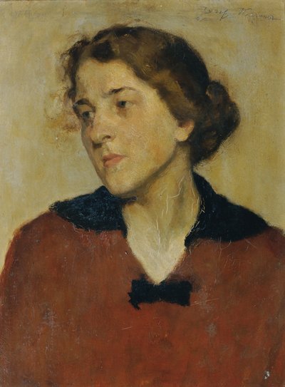 Portrait of a Woman with Red Sweater by Josef Wawra